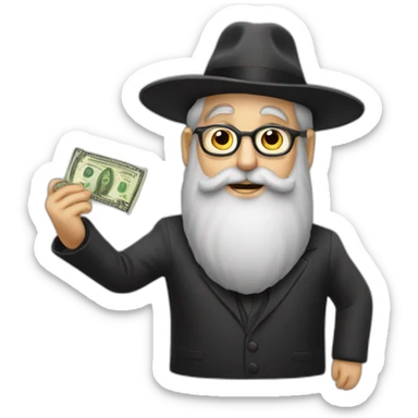 rabbi loubavitch with a dollar sticker