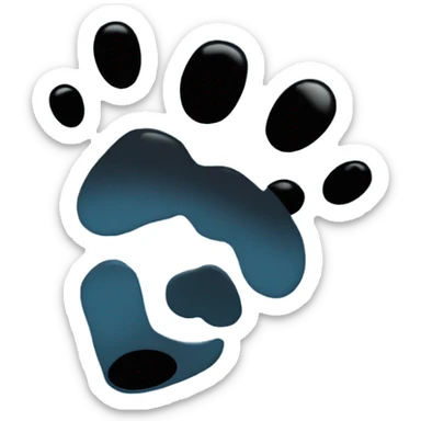 Baby blue square with a black paw print in the middle sticker