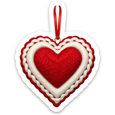 Melrose embroidered wool red heart ornament sticker