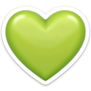 Pastel lime green heart sticker