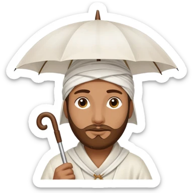haji pilgrim with umbrella sticker