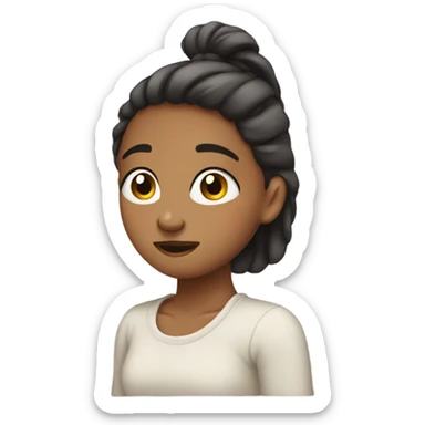 Shy girl pushing her hair back sticker