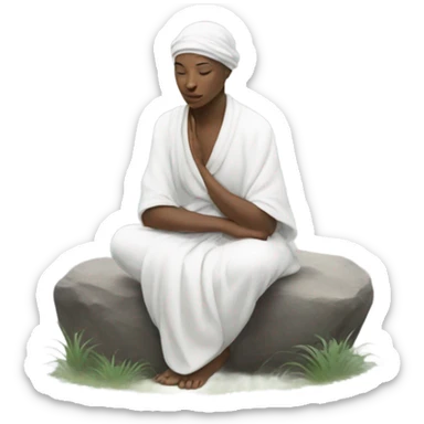 Serene solitude on white   sticker