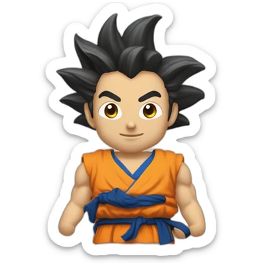 Gokuqui pointe du doigt en rigolant sticker