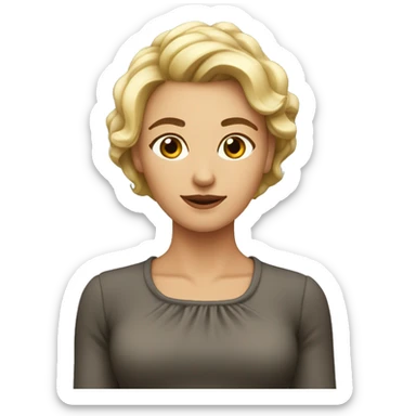 femme agée cheveux courts châtains sticker