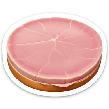 raw turkey cutlet, thin boneless slice, pale pink, smooth grain, translucent edges, fresh and moist, irregular shape, flat or gently folded, no plate or seasoning, no faces, clean 3D, soft shadows, transparent background, emoji scale sticker