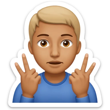 Non il doit tirer ses joue vert l’extérieur avec ses doits sticker