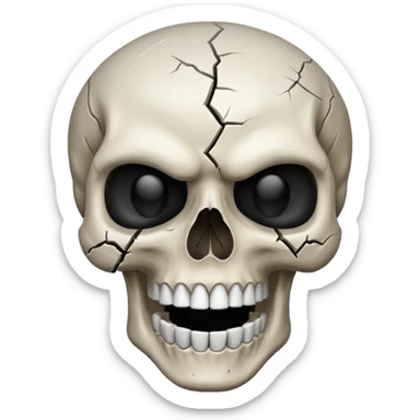 Dangerous skull laughing sticker