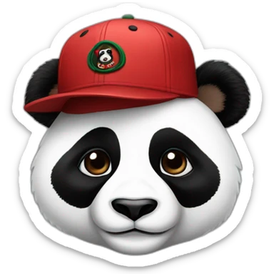 Panda with a Gucci cap sticker