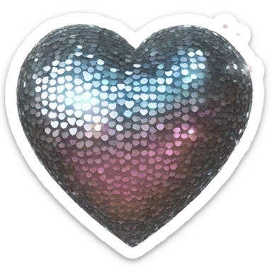 Glitter mirrorball heart sticker