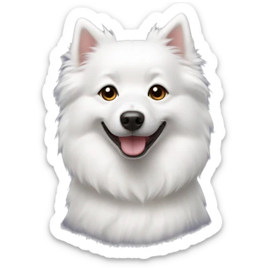 white japanese spitz dog sticker