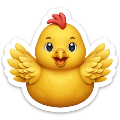 Cree moi un emoji poulet qui mange du poulet  sticker