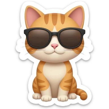 Cat wearing sunglasses sticker