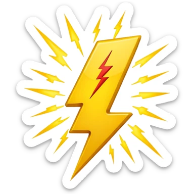 Lightning bolt combined with exclamation mark sticker