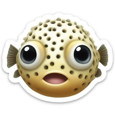 pufferfish with big cheeks sticker