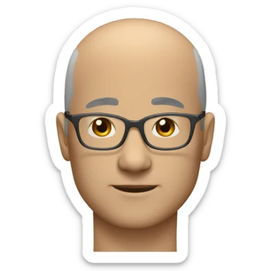 Almost Balding man with clear glasses Chinese  sticker