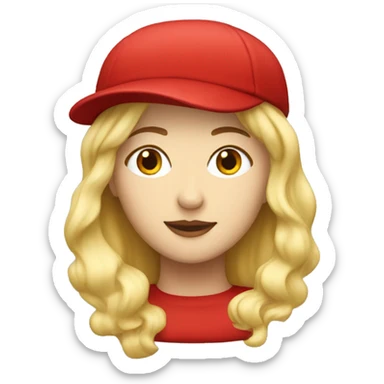 Blonde woman in red ivy cap sticker