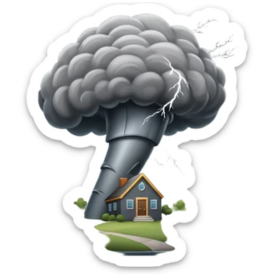 Tornado in storm sticker