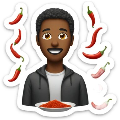 a person  eat spicy sticker