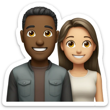 Girls and man with big smiles sticker