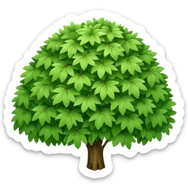 A fluffy bush with soft light-green foliage and hidden twigs. sticker