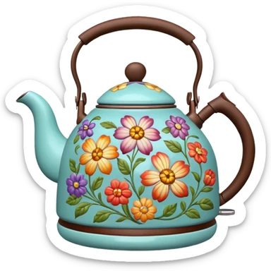 floral kettle sticker