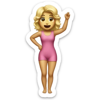 Blonde girl singing in one legged body suit sticker