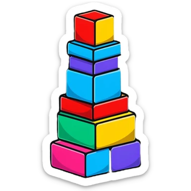 stacked toy blocks tower sticker