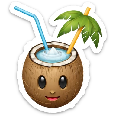 coconut drink summer vibe sticker