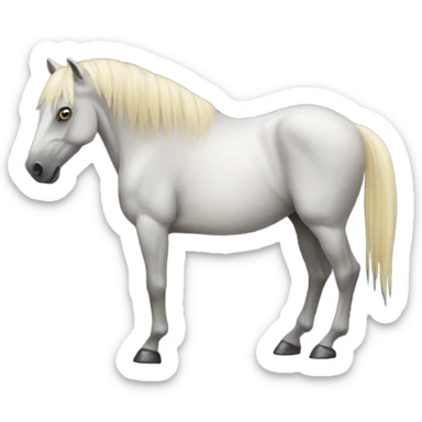 Horse wearing a horror sticker