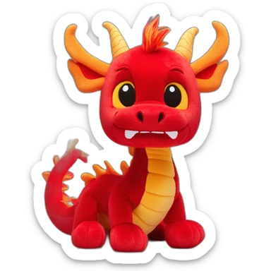 red chinese dragon jellycat sticker