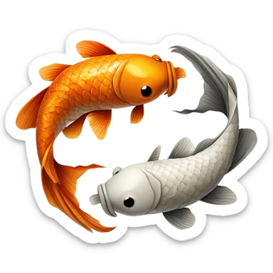 Two koi fish forming a yin-yang symbol.  Cryptic spooky unique  sticker