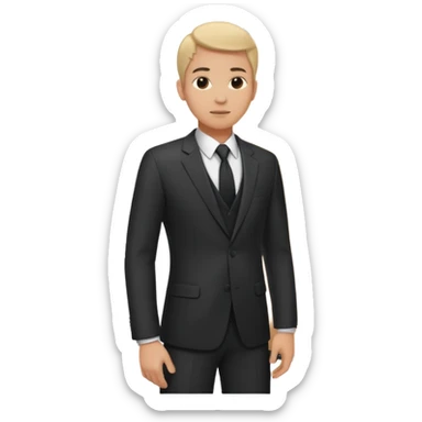 silhouette of a light-haired man standing next to a project board sticker