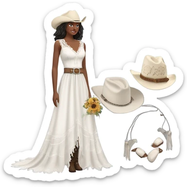 Cowgirl wedding dress sticker