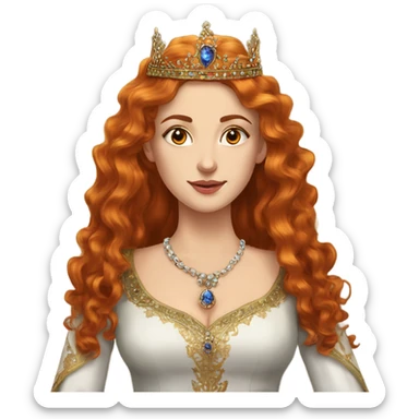 Hurrem Sultan 1 face orange wavy hair long hair and crown  sticker