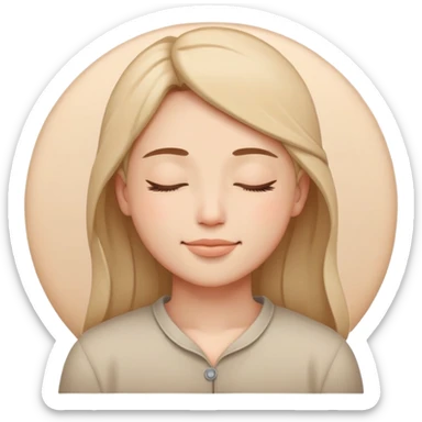 peaceful face with closed eyes and a gentle smile sticker