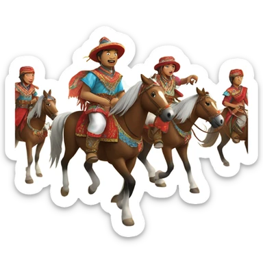 altai turks on horseback sticker