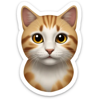 Kat met rood, zwart en wit, die kopje geeft sticker