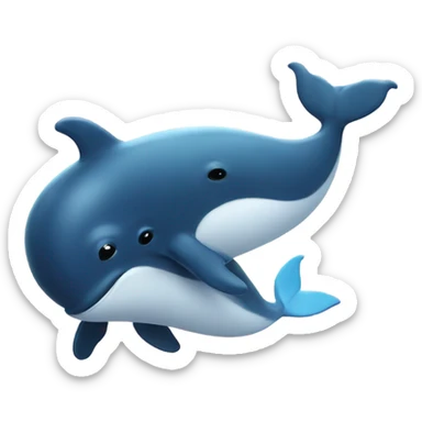 A whale and a dolphin hugging  sticker