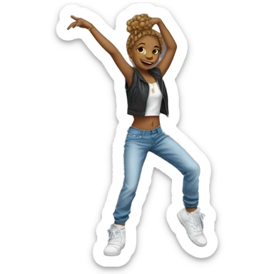 Dancing girl hiphop sticker