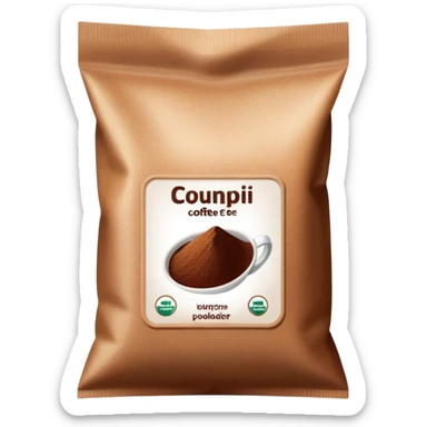 Instant coffee powder in bag sticker