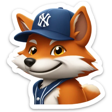 Furry fox with casquette yankee / Wink sticker