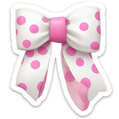white bow with pink polka dots sticker
