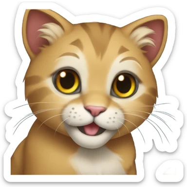 Kitty saying merry Christmas Eve lion sticker