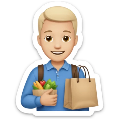 Shopping Bag man sticker