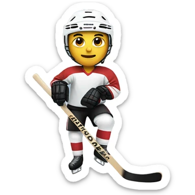 Someone playing hockey sticker
