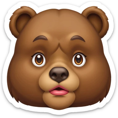 female bear send smack lips sticker