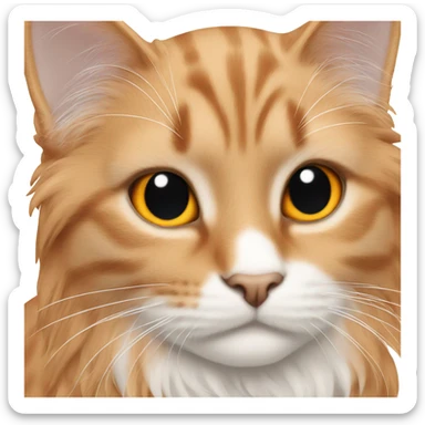 Cat Orange black and white large hair  sticker