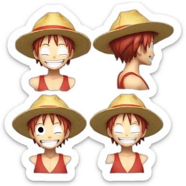 Luffy one pièce hito hito nomi model nika laugh sticker