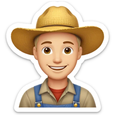 Really happy farmer sticker